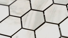 Load image into Gallery viewer, 2x2 Volakas Hexagon White Matte Porcelain Mosaic
