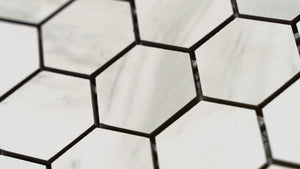 2x2 Volakas Hexagon White Polished Porcelain Mosaic