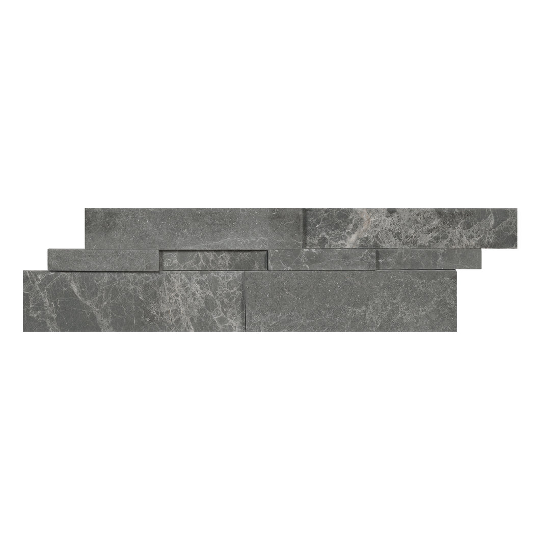 (Expect Breakage) 6x24 Picco Grey Marble Polished Ledgestone