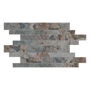 Random Strip Mumbai Slate Lush Green Porcelain Matte Mosaic