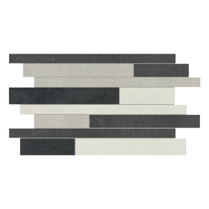 Random Strip Manhattan Midnight Porcelain Polished Mosaic