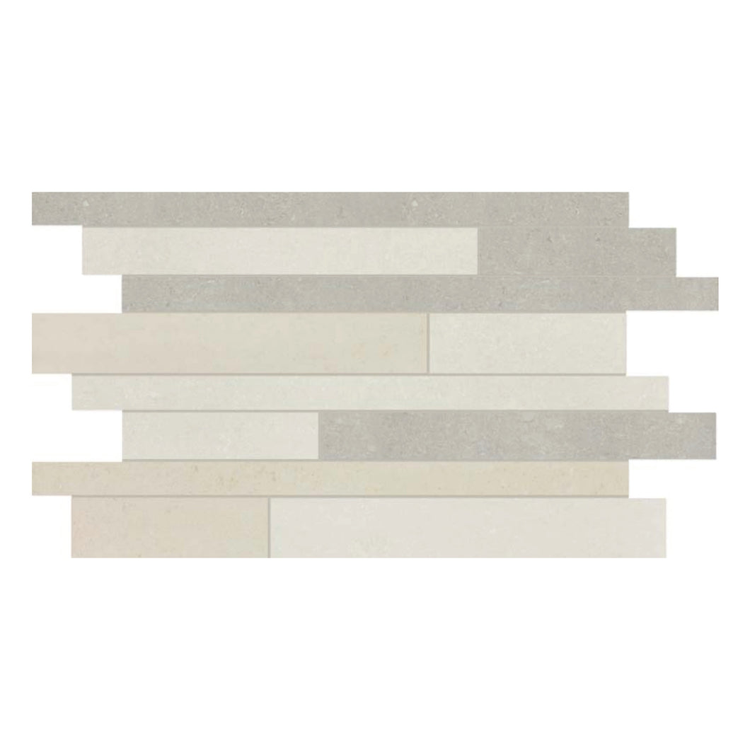 Random Strip Manhattan Dunes Porcelain Polished Mosaic