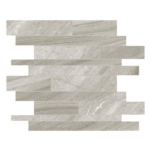 Random Strip Grancanion Grey Porcelain Matte Mosaic