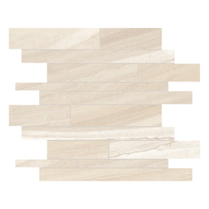 Random Strip Grancanion Light Beige Porcelain Matte Mosaic