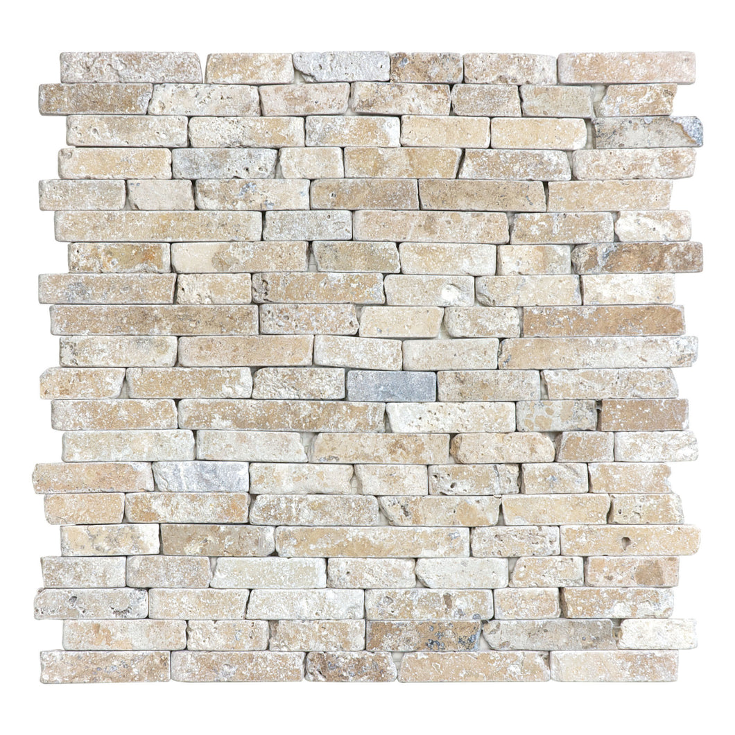 Random Strip Picasso Travertine Tumbled Mosaic