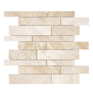 Random Strip Emilia Beige Marble Polished Mosaic