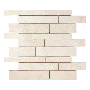 Random Strip Olivia Ivory Limestone Polished Mosaic