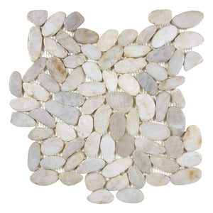 Flat Pebble Spa Snow Stone Polished Mosaic