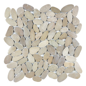 Flat Pebble Spa Beige Stone Natural Mosaic