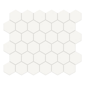 2" Hexagon Architek White Matte Glazed  Porcelain Mosaic