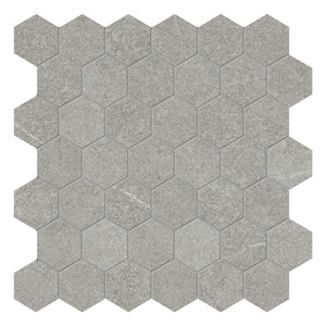 2" Hexagon Bateig Mocha Porcelain Matte Mosaic