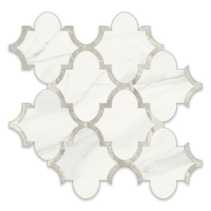 Arabesque Chateau Volakas Porcelain Polished Mosaic