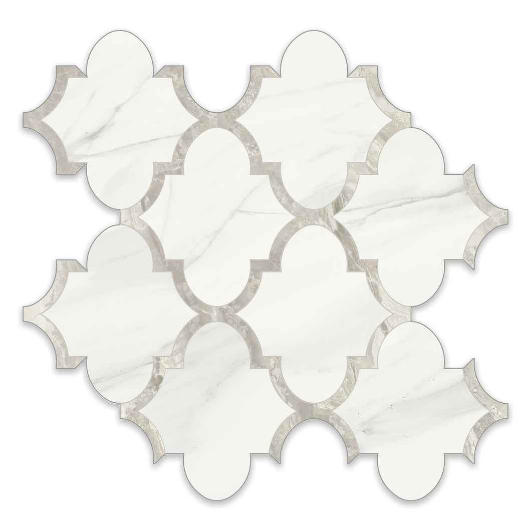 Arabesque Chateau Volakas Porcelain Polished Mosaic