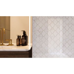 Arabesque Chateau Volakas Porcelain Polished Mosaic