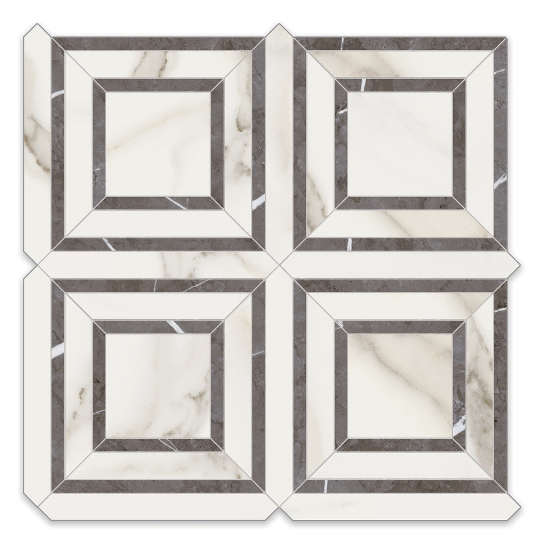 Piazza Chateau Calacatta Porcelain Polished Mosaic