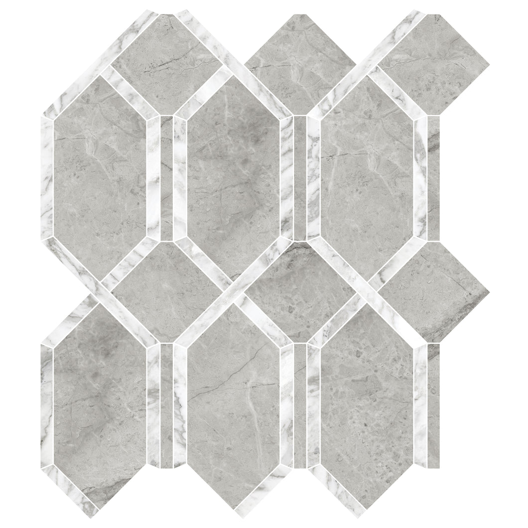 Antonella Marblito Silver Modella Polished Glazed Porcelain Mosaic