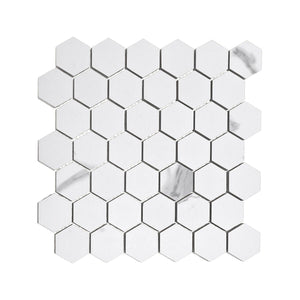 2x2 La Mallorca Milano Bianco Hexagon Matte Porcelain Mosaic