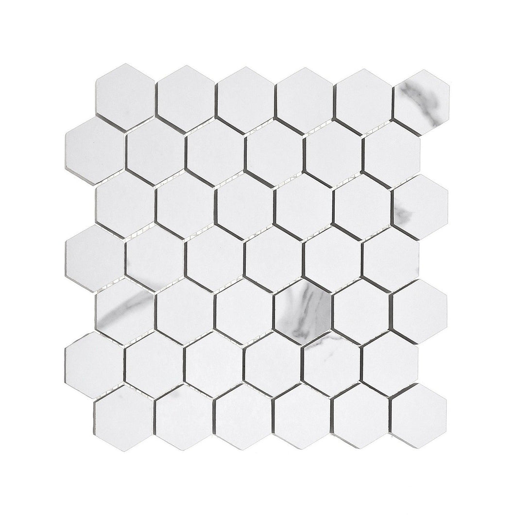 2x2 La Mallorca Milano Bianco Hexagon Matte Porcelain Mosaic