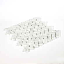 Load image into Gallery viewer, 1x2 Herringbone Bianco Carrara Marble Polished Mosaic

