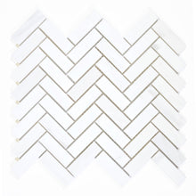 Load image into Gallery viewer, 1x3 Dolomite Premium Select Herringbone Polished Marble Mosaic
