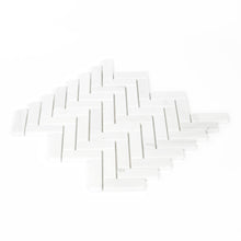 Load image into Gallery viewer, 1x3 Dolomite Premium Select Herringbone Polished Marble Mosaic
